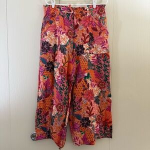 LOFT PULL ON LINEN BLEND WIDE LEG PANTS